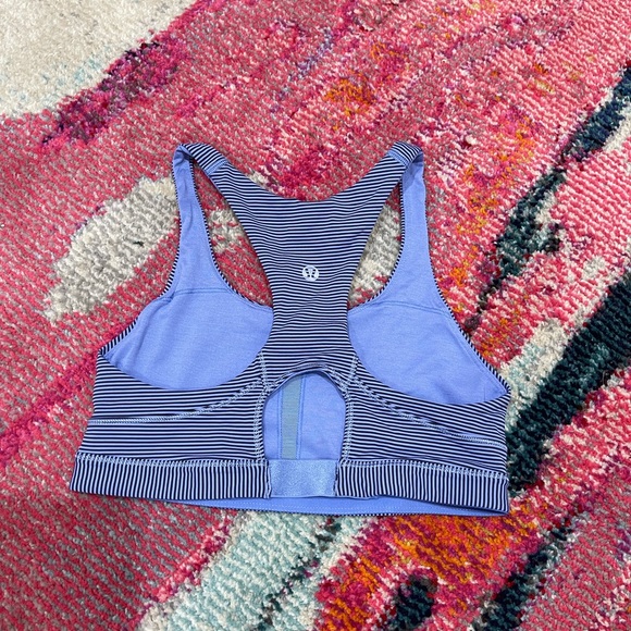 Lululemon Top Speed Bra Tonka Stripe Purple - Picture 7 of 8